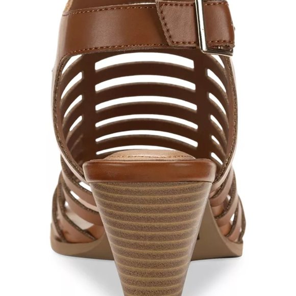 STYLE & CO Women's Haileyy Shooties Sandals Heels COGNAC Brown Chic Trendy Style - Picture 3 of 13